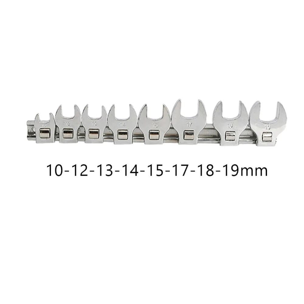 8Pcs Replaceable Open End Spanner 10 To 19mm L-shaped Wrench Portable Wrench Replacement Head
