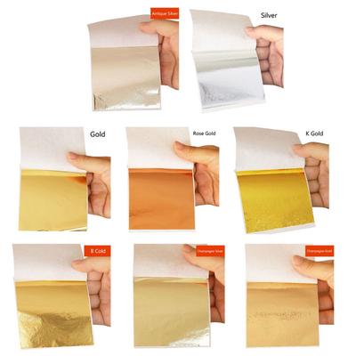 100Pcs Imitation Gold Sliver Copper Foil Papers Leaf Leaves Sheets Foil Paper Gilding Craft Resin Jewelry Making Filling