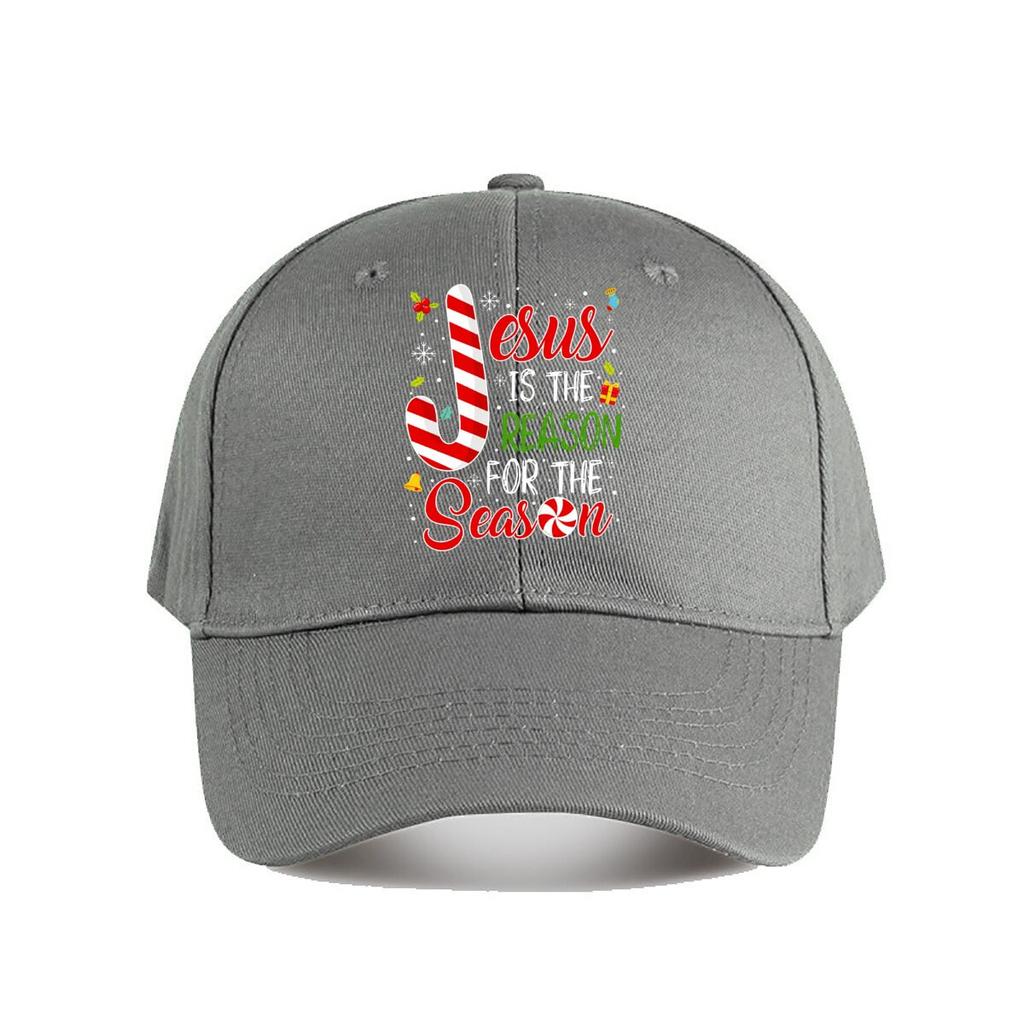 Jesus Is The Reason Christmas Candy Cane Decor Baseball Cap Fashion Unisex Sunhat Womens Outdoor Sports