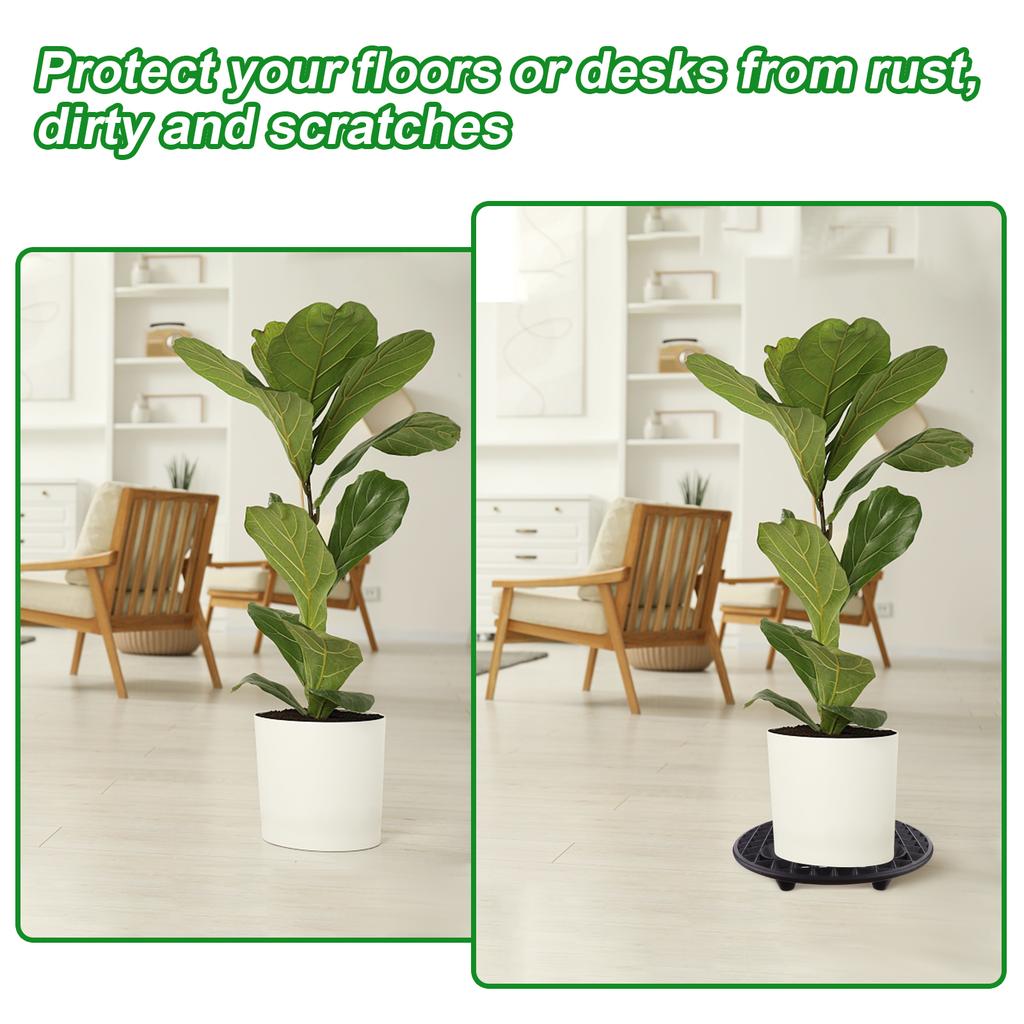 10 Pcs Plant Level Pot Elevator, Heavy Duty Plant Stand, Black Round Plant Flower Pot Holder Plastic Plant Risers For Indoor