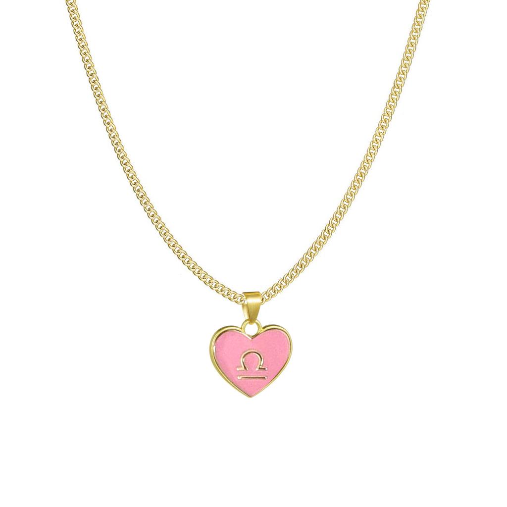 Contemporary Zodiac Heart Necklace With Layered Chain Perfect For Fashionable Women