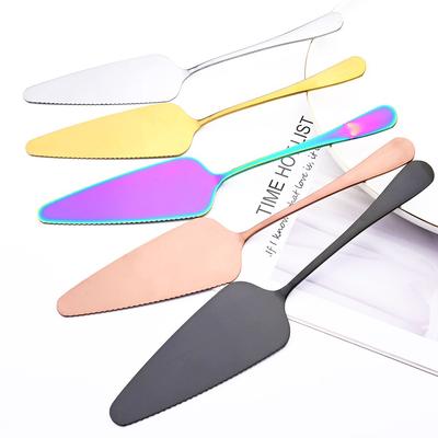 Specchio Set di stoviglie colorate Posate in acciaio inossidabile Pala per torta Coltello Pizza Cheesecake Spatola per torta Accessori per la cottura Strumenti