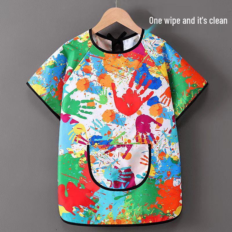 Children's Waterproof Painting Apron for Art and Eating, Customizable with Logos or Words