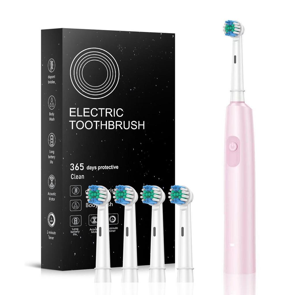 5-Speed Rotating Smart Electric Toothbrush with Soft Bristles and Waterproof Metal Shaft