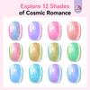 SAVILAND Cat Eye Gel Nail Polish Rainbow Aurora Cat Eye Gel Smooth Magnetic Gel Nail Polish with Magnetic DIY Nail Galaxy Nails 12-Color Set Blue,