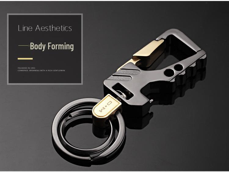 Aoma Customizable Men's Stainless Steel Keychain with Belt Loop Pendant