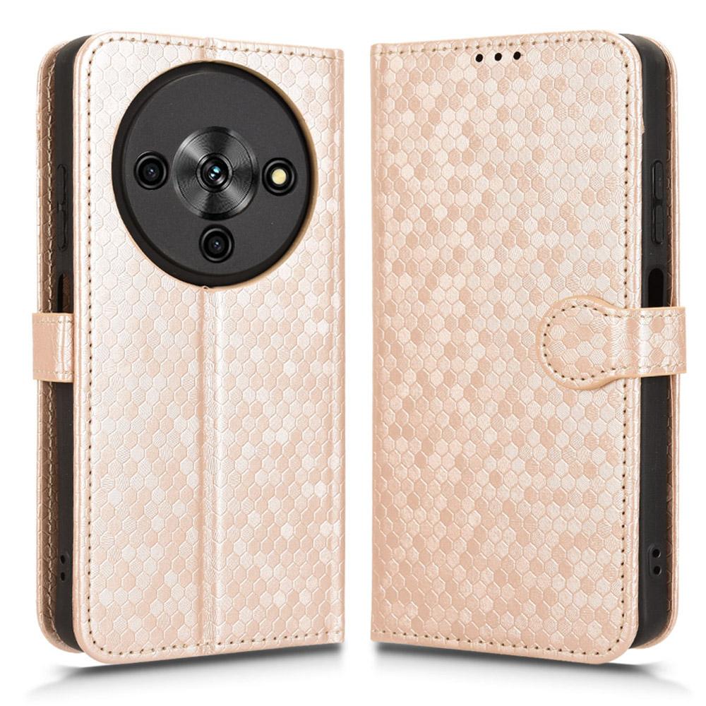For ZTE Blade A76 5G Wallet Case Dot Pattern Imprint PU Leather Phone Cover with Wrist Strap