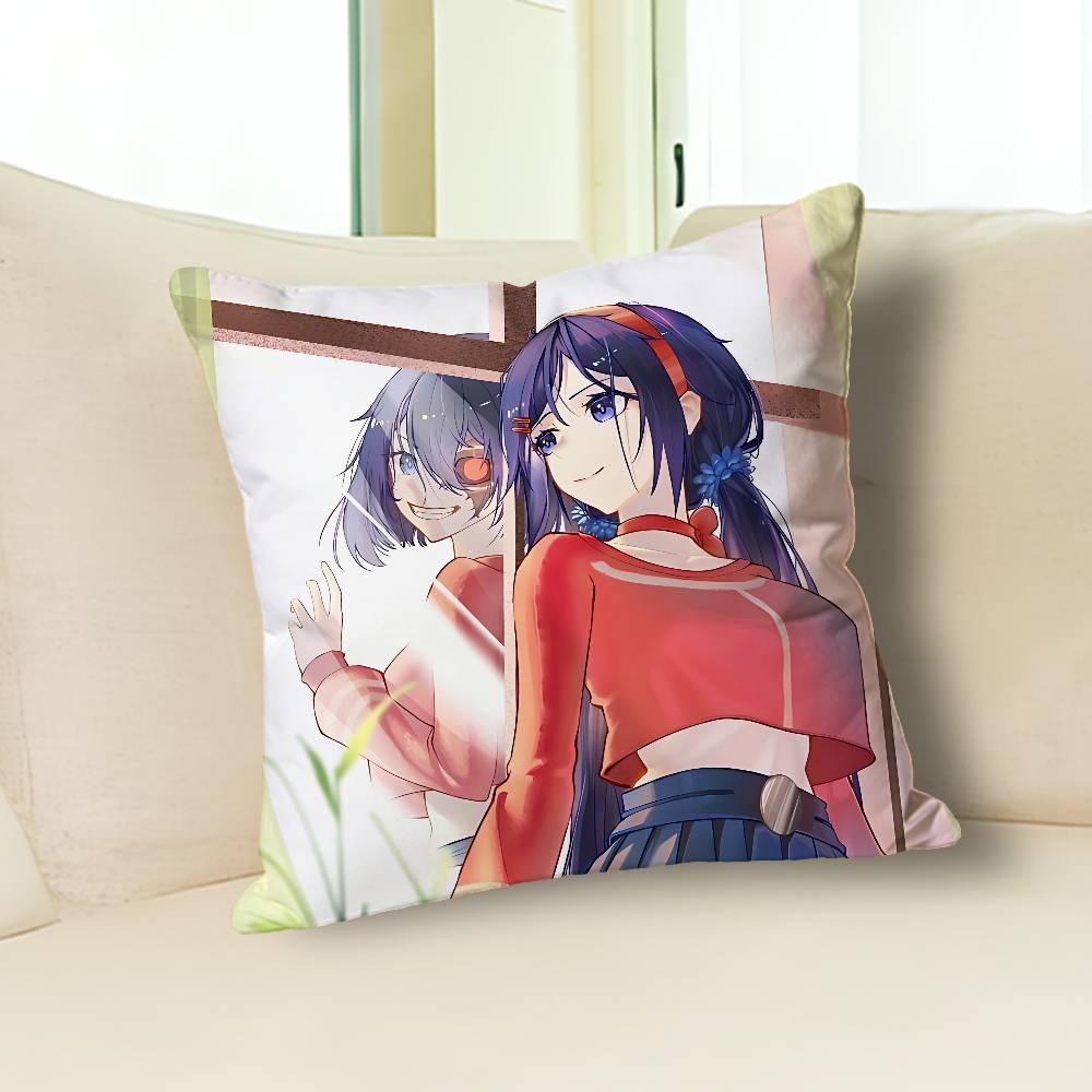 M-MiSide Cute Girl M-Mita Pillow Case Modern Home Decorative Cozy Plush Pillowcase For Living Room Bedroom Sofa