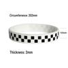 Classic Black & White Checkered Silicone Bracelet with Racing Knot Flag Design