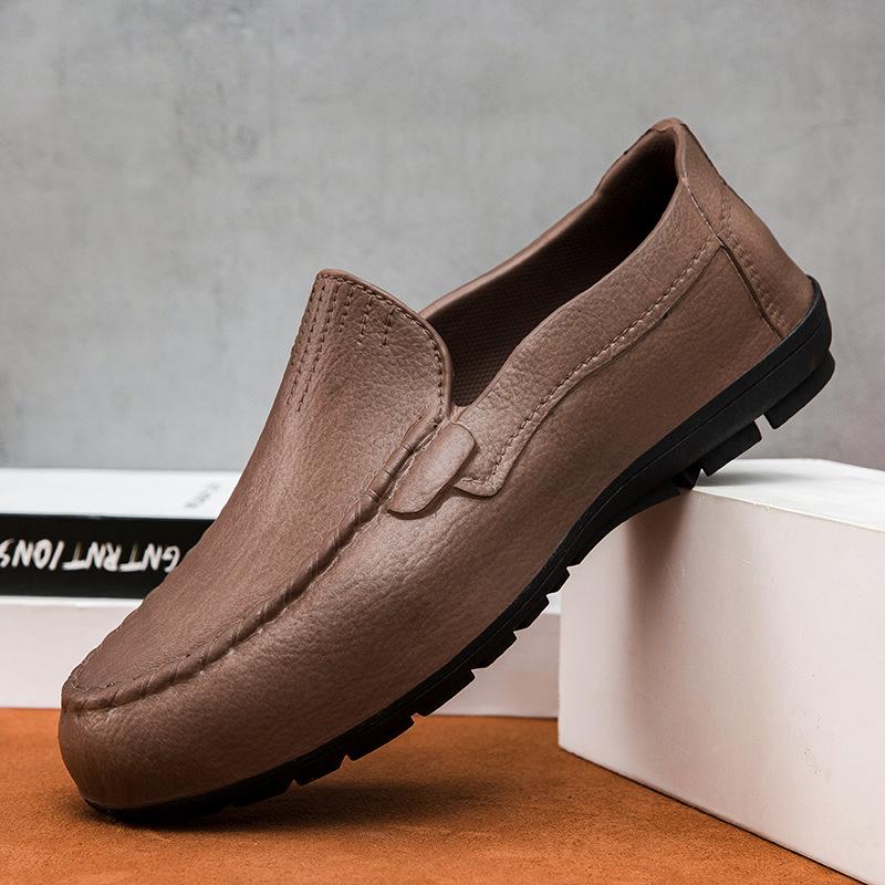 

Большой размер маленькие кожаные туфли мужские ленивые туфли для вождения с одним педалью британский тренд легкие мужские туфли Doudou мужские 46