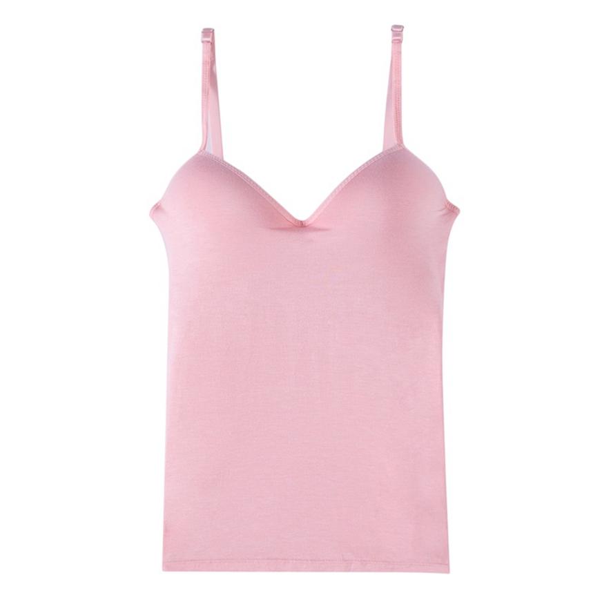 Sommer Damen Nahtloser Leibchen-BH Sling Bottoming Shirt V-Krawatte Brustpolster Ärmellose Weste