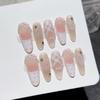 Cat Eyes Fake Nails with French Tip with Not Easy Break or Split Design for Hot Girl Dress Matching