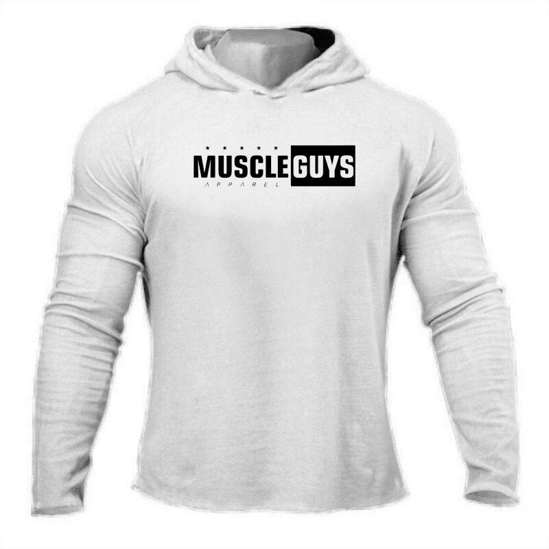 Muscleguys   Slim Fit Comfortable  Hoodie Men’s Daily Casual Clothes Bodybuilder Long Sleeves for Running