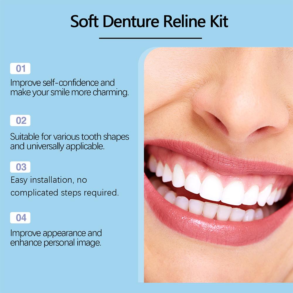 Denture Silicone Kit Soft Liners Upper Lower Teeth Set Easy Use Braces for Comfortable Fit