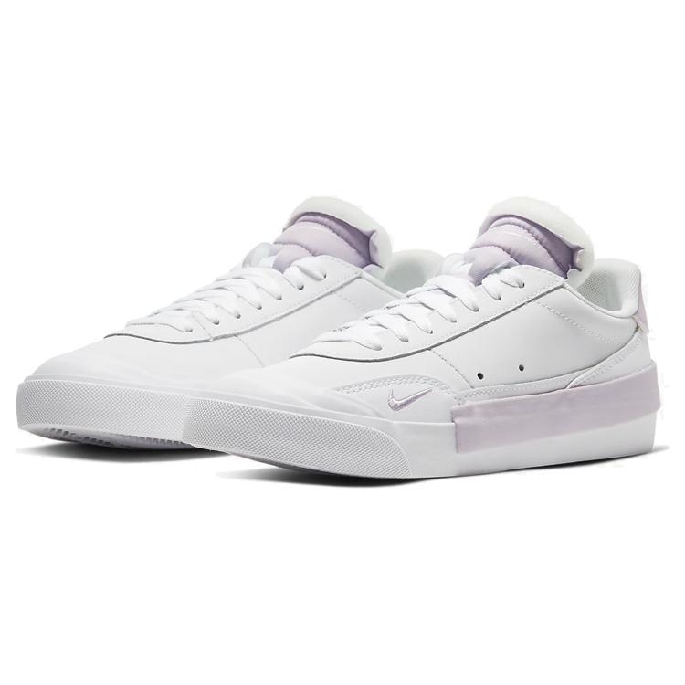 Nike Drop Type PRM Leather Comfortable Low top Kids' Skateboarding Shoes Ice Light Purple Teenagers CQ4383-103