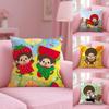 Cartoon M-Monchhichis Cushion Cover Plush Fabric Soft Double-Sided Printed Invisible Zipper Sofa Pillow Case Home Decor