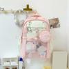 Girls Laptop Backpack Waterproof Backpack with Transparent Front Pocket Large Capacity Backpack with Padded Straps for School Street Travel