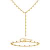 Stainless Steel Grinding Chain Round Bead Y-Shaped Fringed Necklace Bracelet Nc-2101