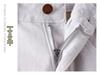 Women's White Wide-Leg High-Waisted Spring Jeans - Casual Loose Straight-Leg Floor-Length Pants