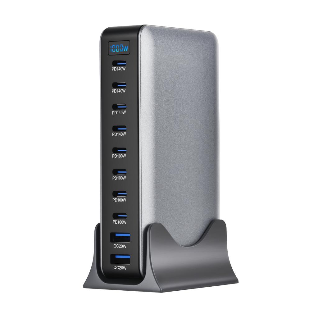 1000W Multi-Port Desktop-Ladegerät mit 8C2A Schnellladung, 200W Gesamtleistung für Laptops, Tablets und mehr - Neues Modell