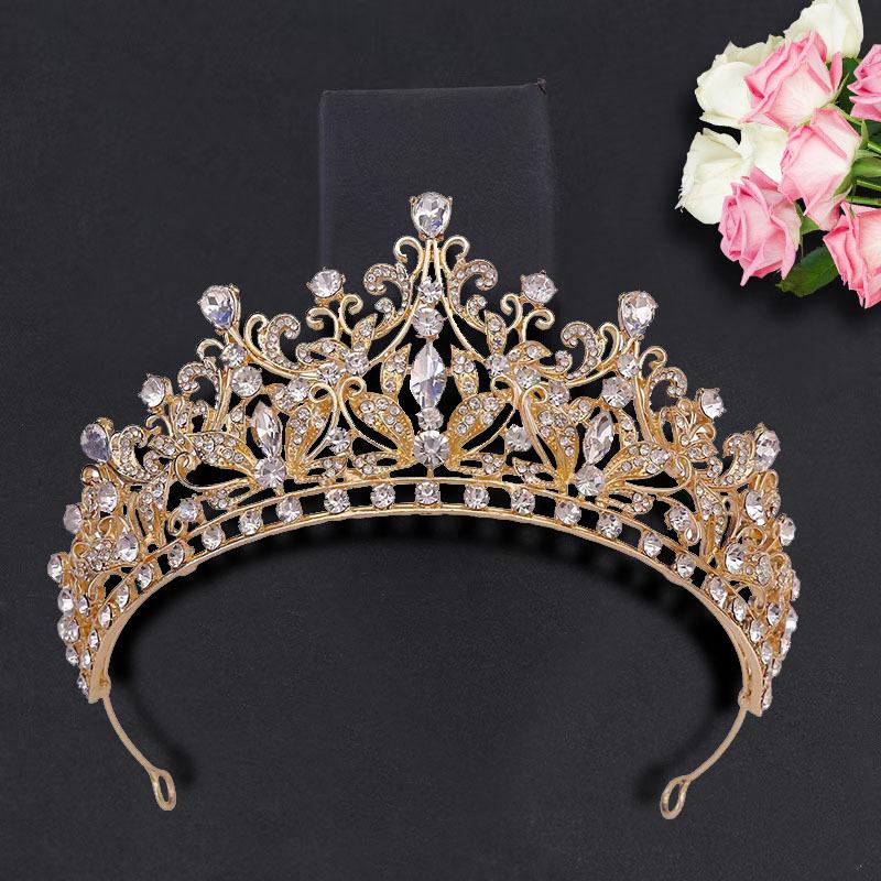 Crystal Bridal Crown Wedding Dress Accessories Baroque Model Catwalk Women's Rhinestone Crown
