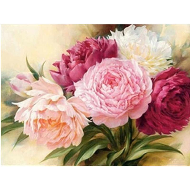 5D DIY Diamond Painting Pretty Flowers Diamond Embroidery Cross Stitch Kit Full Rhinestone Mosaic Home Decor