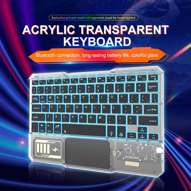 

KB-333 78-Key Transparent Bluetooth-compatible Keyboard with Colorful Backlight for Android/Windows/Ios Black