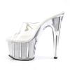 Fashion summer crystal high heels thin heels cool slippers fairy wind word with transparent sandals female 2025 new