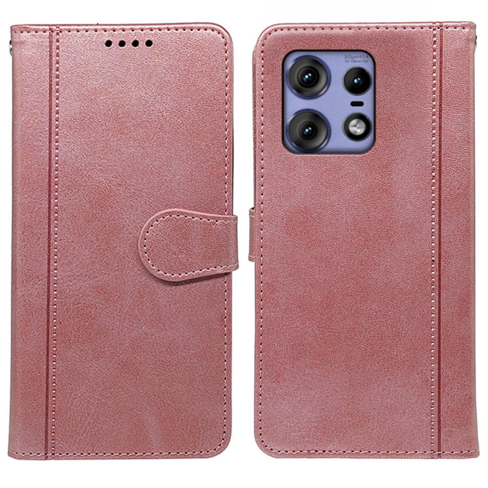For Motorola Edge 50 Pro 5G Case Calf Texture Leather Stand Book Style Phone Cover