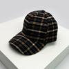 Herbst und Winter Neue Herren Damen Warmer Wollstoff Streifen Karomuster Baseballkappen Vielseitige Mode Britischer Stil Retro Hahnentrittmuster