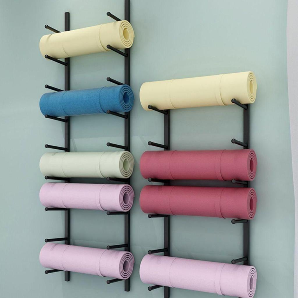 Ścienny Wielopoziomowy Stojak Organizer na Maty do Jogi z Pianki o Dużej Pojemności
