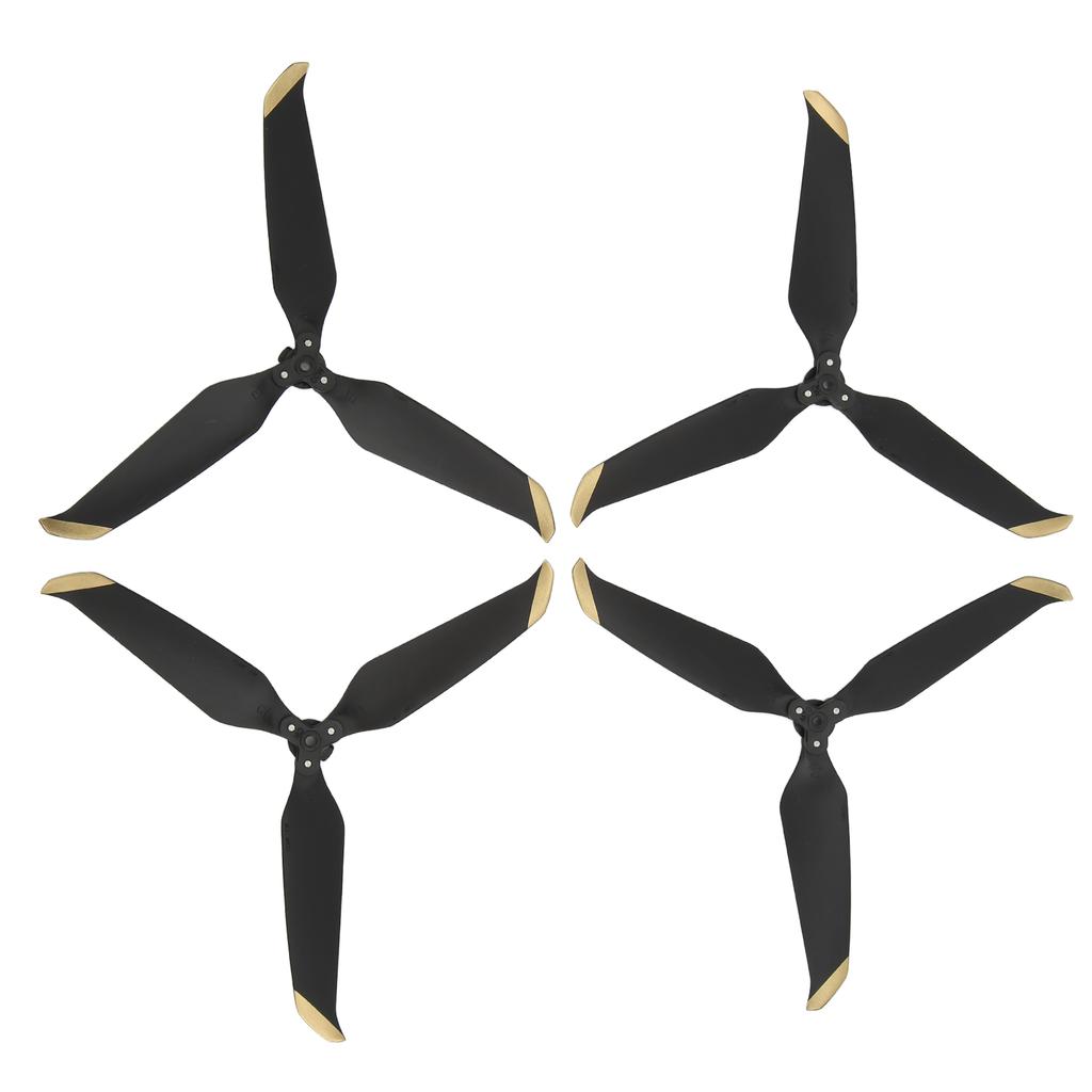 4 Pcs 3 Blade Drone Propeller Replacement Low Noise Drone Propeller Accessories for Air 2Black Gold Edge