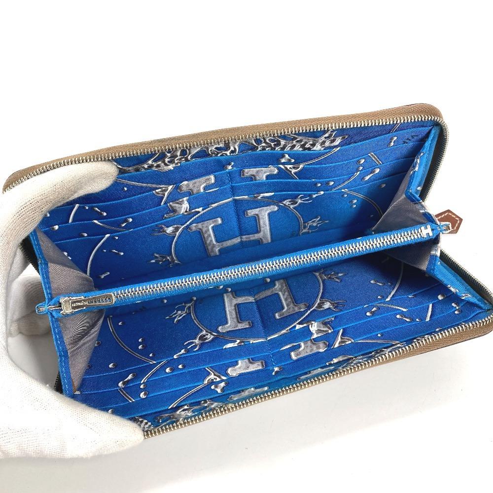 HERMES Azap Long Silk-In Wallet Zip Around Long Wallet Epsom Etoupe gray