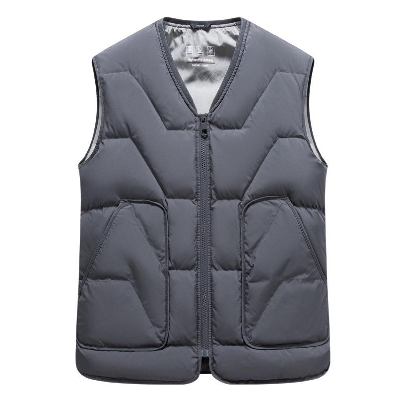Men's Lightweight Down Vest 2025 - V-neck Warm Winter Gilet for Youth & Dads