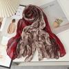 Tie Dye Gradient Cotton Linen Scarf Vintage Retro Pleated Printed Scarf Luxury Brand Designer Long Shawl Wrap For Autumn Winter