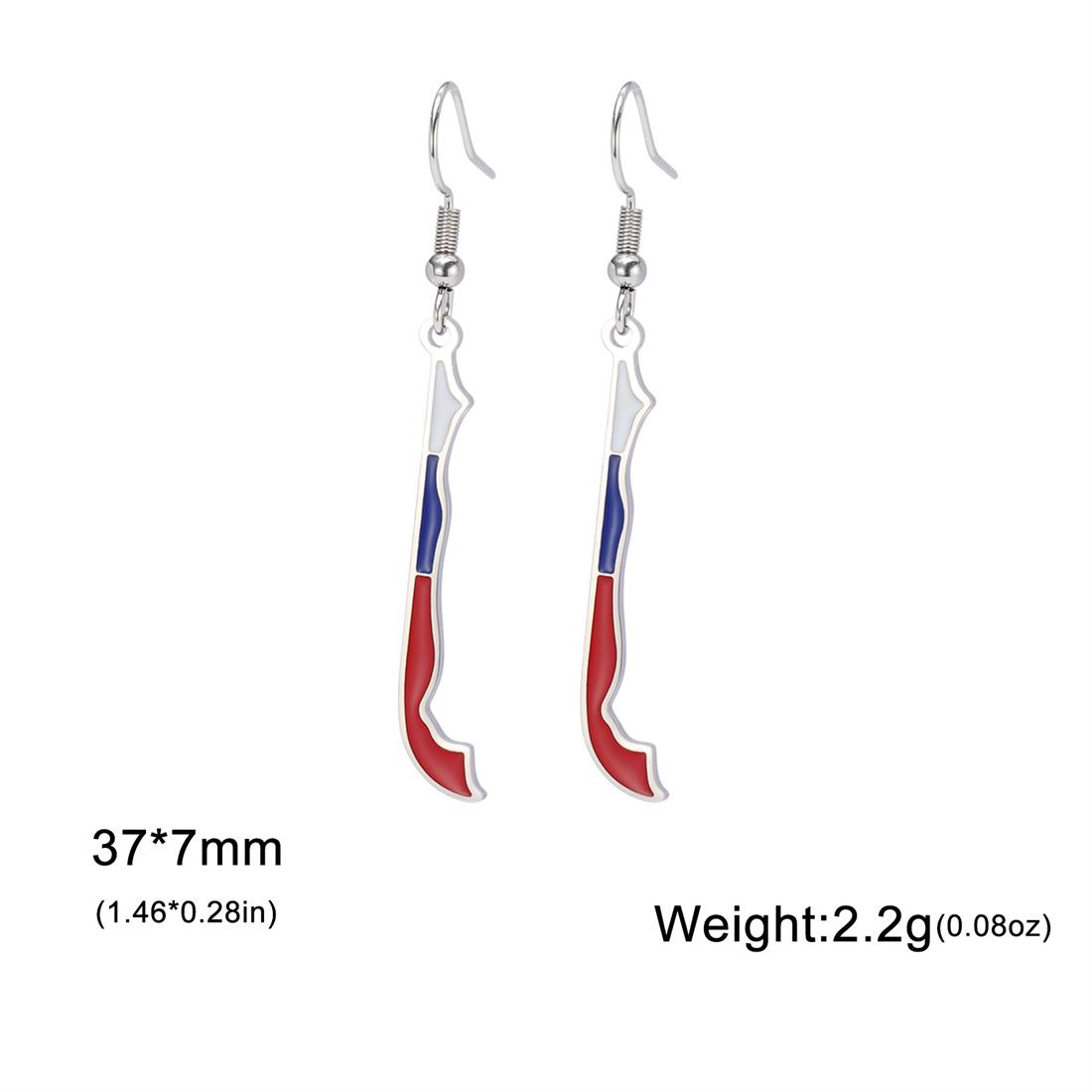 EUEAVAN Fashion Chile Map Flag Pendant Earrings For Women Stainless Steel Charm Republic of Chilean Patriotic Jewelry Gifts