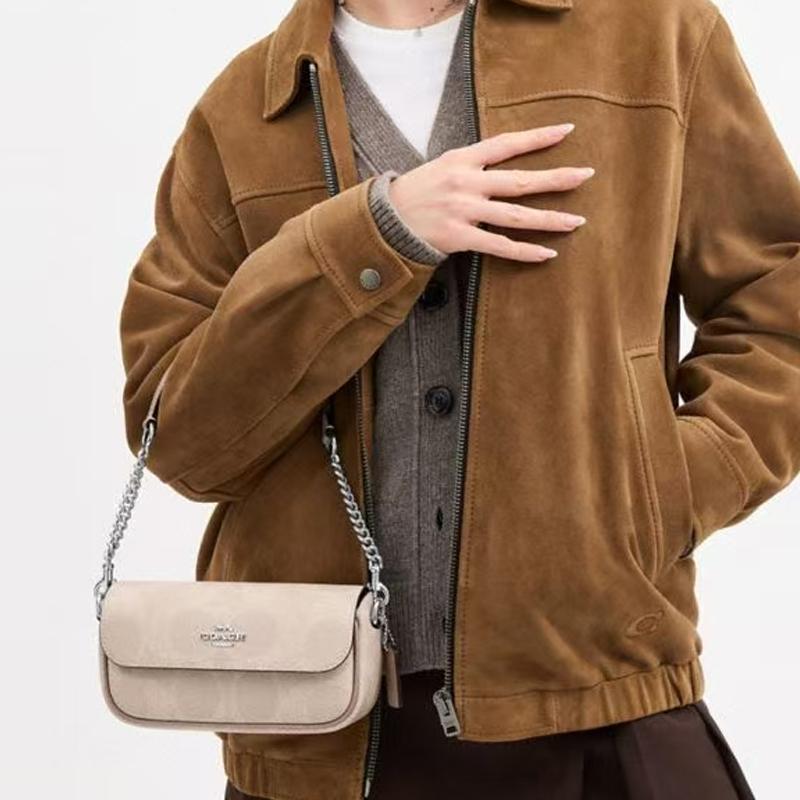 Coach Hailey Brook Flap 20 Logo Closure Crossbody Shoulder Bag Women bags Beige CAN70-SVPWH