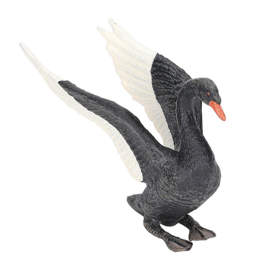 Black Swan Figurine Lifelike Appearance Eco Friendly PVC Stimulate Imagination Black Swan Toy for
