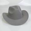 Women Men Western Cowboy Hat, Wide Curved Brim Felt Cowgirl Hat, Vintage Jazz Riding Hat, Removable Hat Belt, Head Circumference 56‑58cm