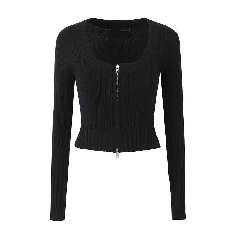 Za Autumn New Women Clothes 2025 Western Style Fashion Slimming Zip-up Long Sleeve Knit Cardigan Trousers Set