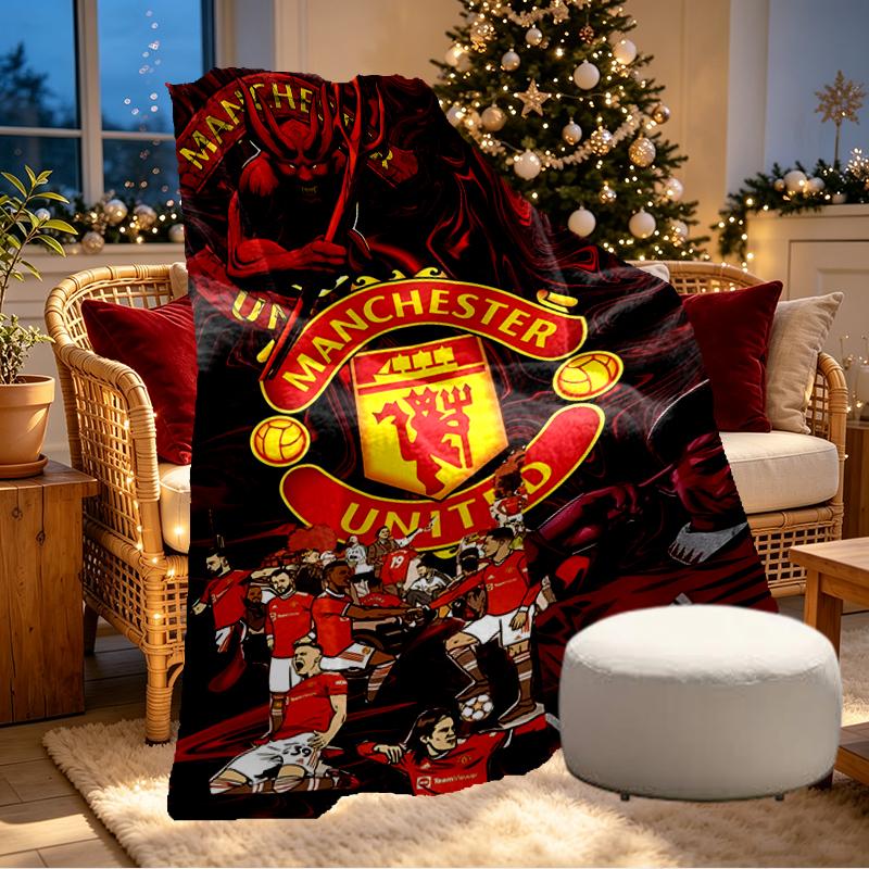 Manchester United F.C Print Blanket - Soft & Comfortable, for Bedroom, Travel, Sofa, Home Decoration - Birthday Christmas Gift for Friend