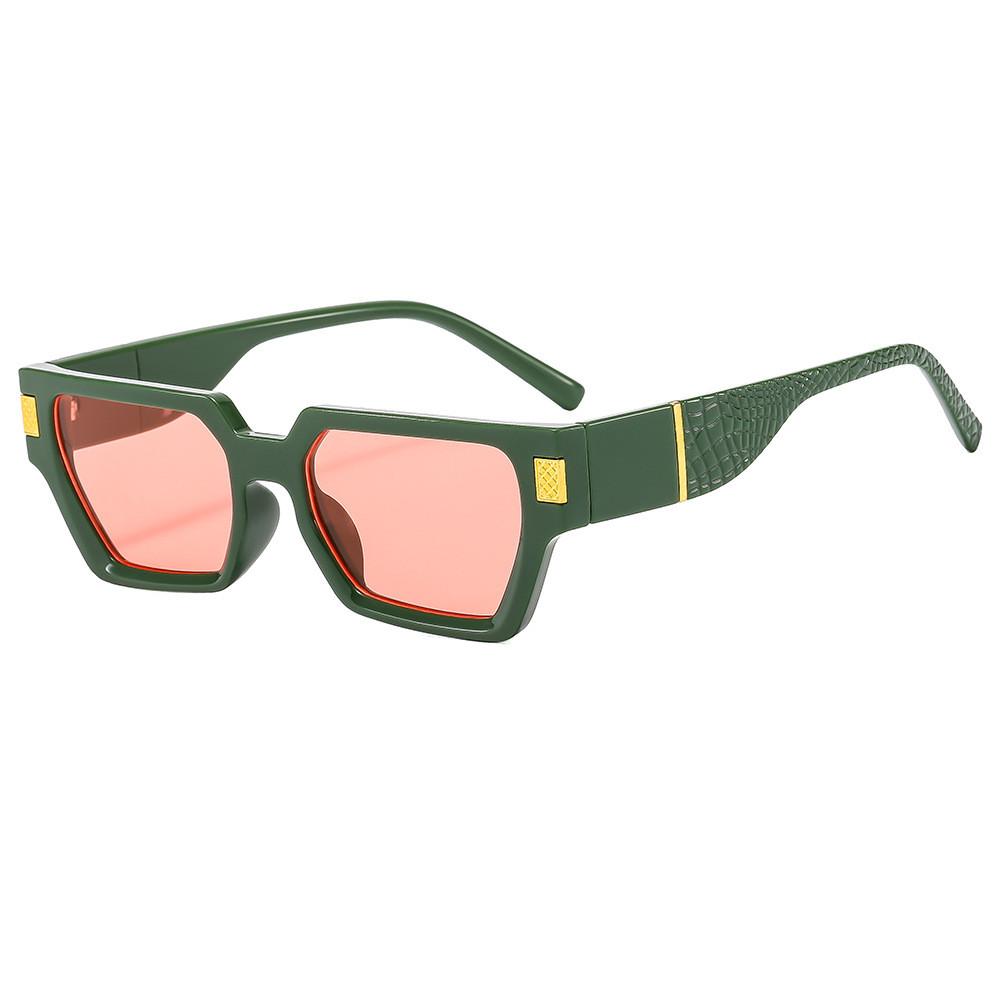 

Fashion Square Eyewear For Women And Men With Uv400 Protection For Outdoor Activities And Parties GreenFrameLightRedLens