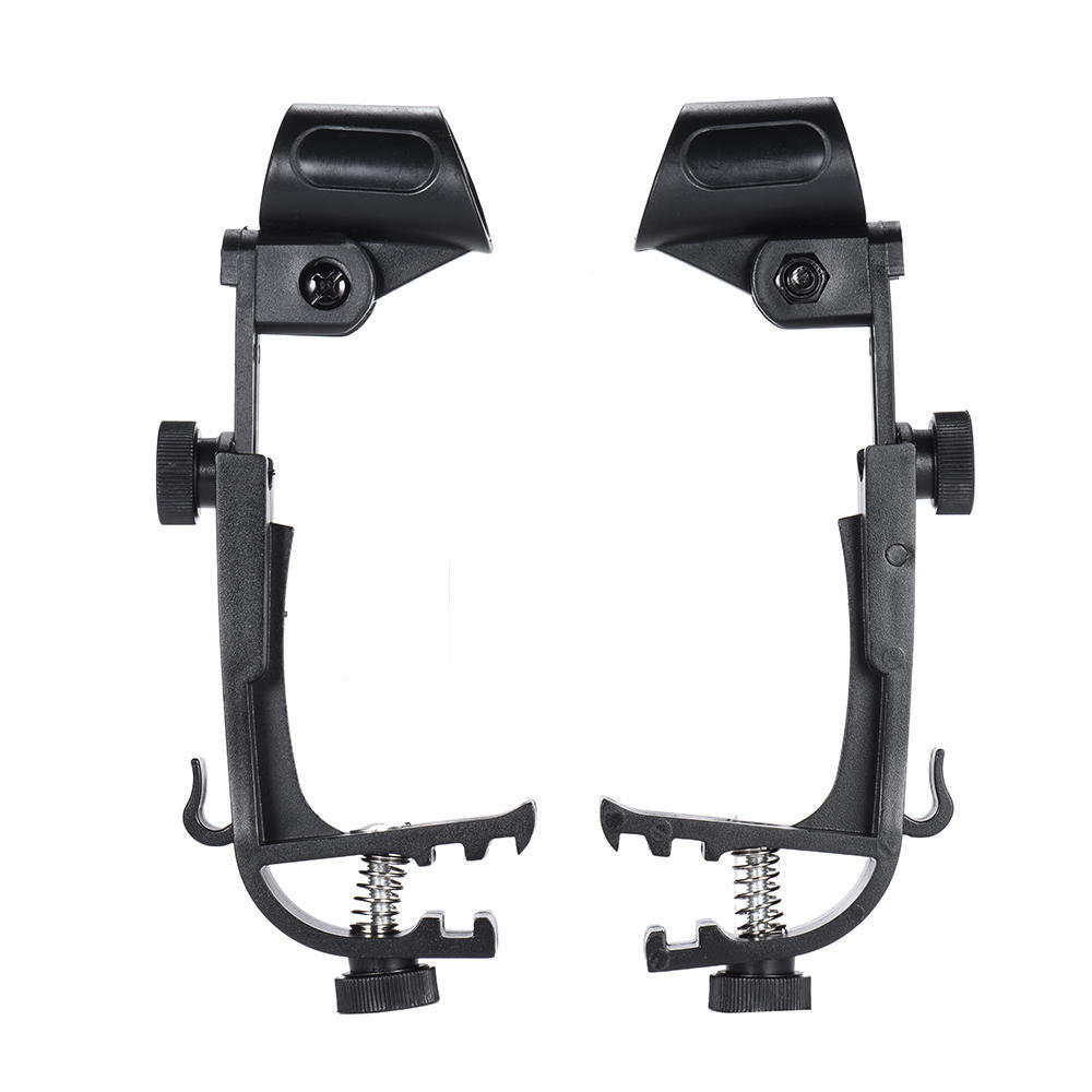2pcs Clamp Clip On Drum Rim Microphone Mic Mount Holder Adjustable Shockproof