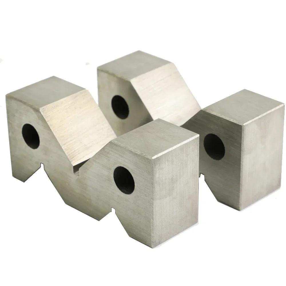 2 Pieces High Precision Carbon Steel M-Type V-Block 50mm/75mm Set for Machine Tool Measurement Workshop Calibration