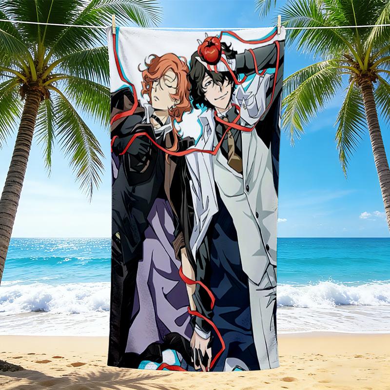 1Pc Detective Agency'S Dynamic Duo Beach Towel, Quick Dry, Multi-Use for Beach Pool Gym Yoga Home Travel, Christmas, Halloween, Xmas Gift S929503
