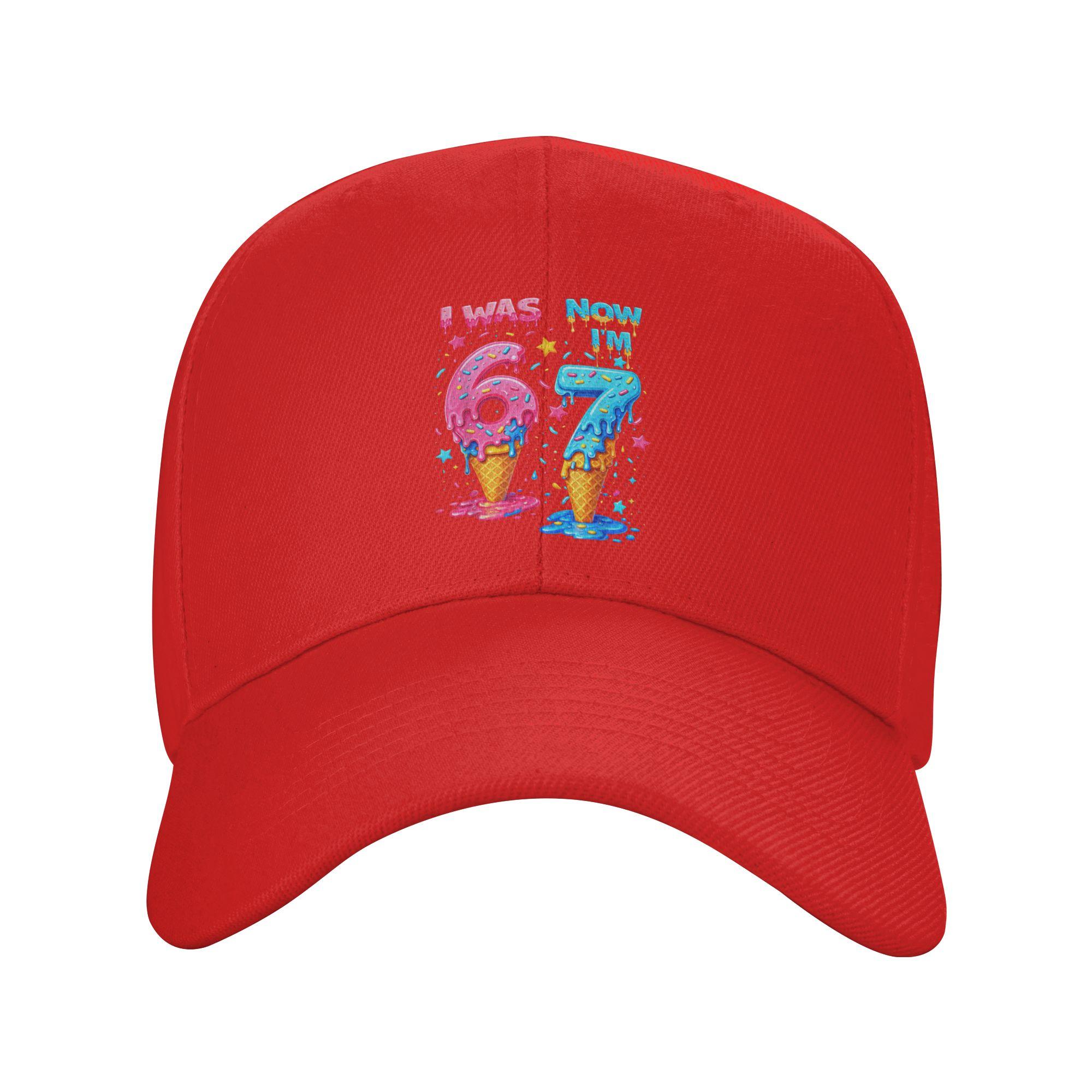 I was 6 Now I m 7 Funny 7th Birthday Ice Cream Drip Baseball Cap Men Design Hip Hop Hats Spring Fashion Hunting Baseball Caps One Size