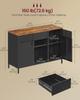 SONGMICS Armadietto, Armadio Metallico, Credenza con 2 Ante, Chiusura Magnetica, Ripiani Regolabili, Struttura in Acciaio, Marrone Rustico e Nero Opaco U