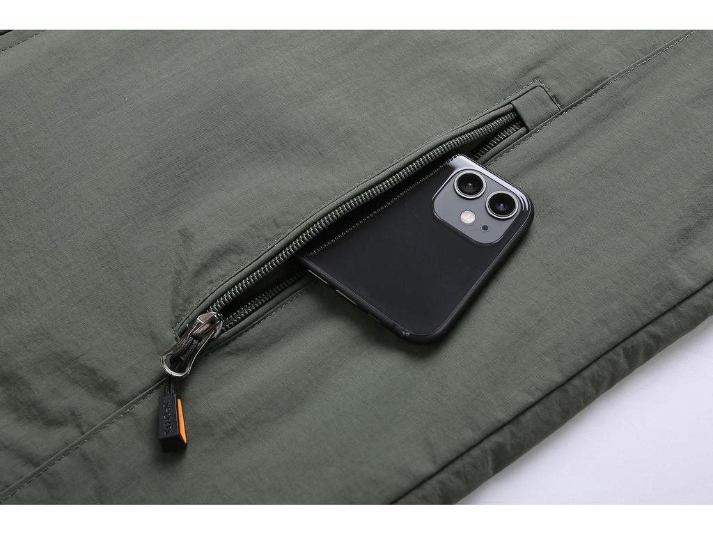 Męska kurtka wiatrówka o średniej długości - Wiosna/Jesień, Lekka, Casualowa outdoorowa, Wielokieszeniowa, Duże rozmiary