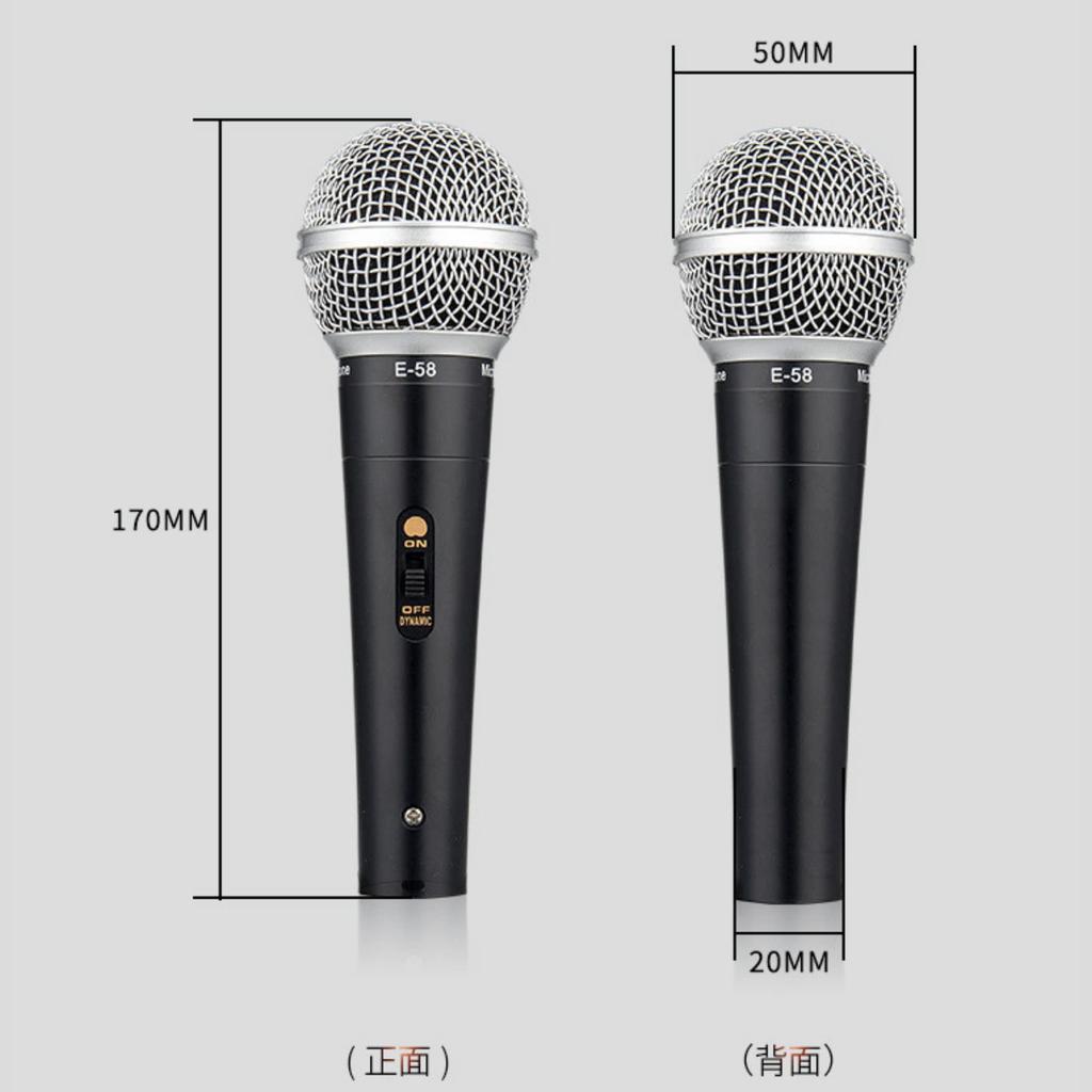 Fujirec Dynamic Microphone with XLR Phone Cable, Wired Handheld Microphone for Vocals, Narration, Karaoke, and DTM, with Switch, Unidirectional