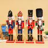 Wooden Nutcracker Decor 30cm Hand-Painted Soldier with Moving Jaw Christmas Mantel & Tree Decoration